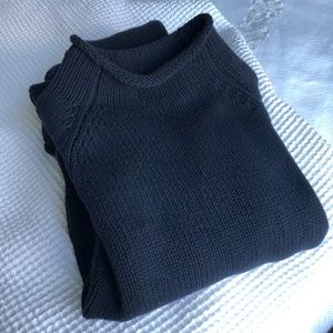Navy J Crew Cotton Rollneck Sweater